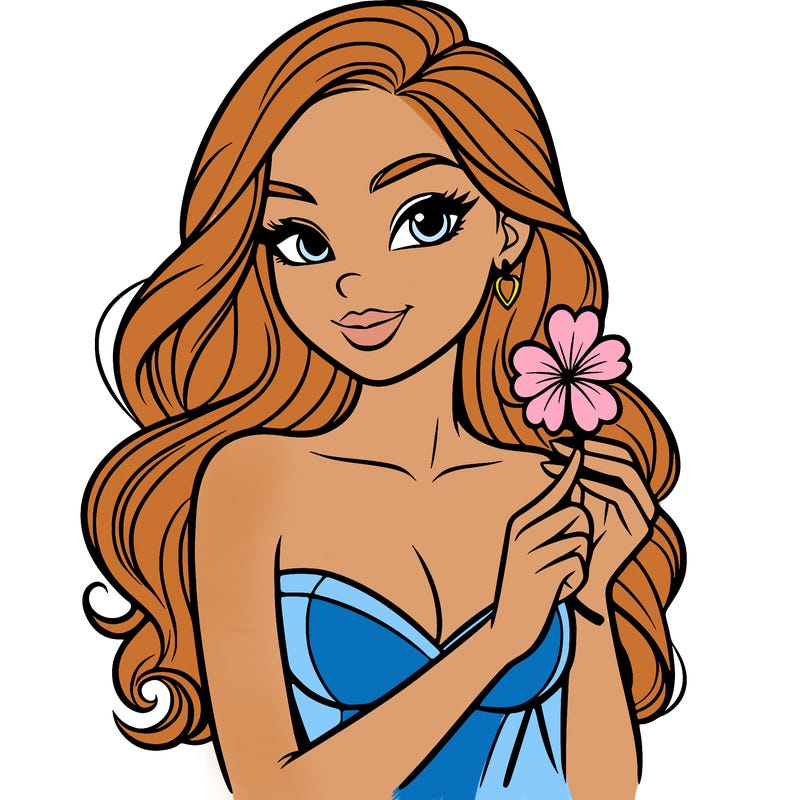 beautiful woman  carrying a clover