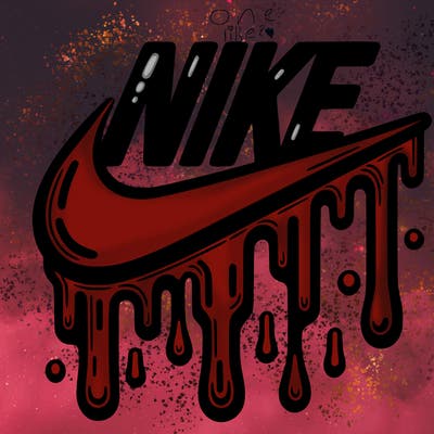 dripping nike logo