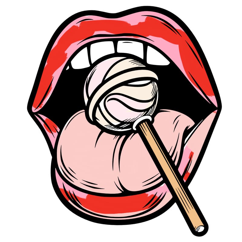 mouth with lolipop
