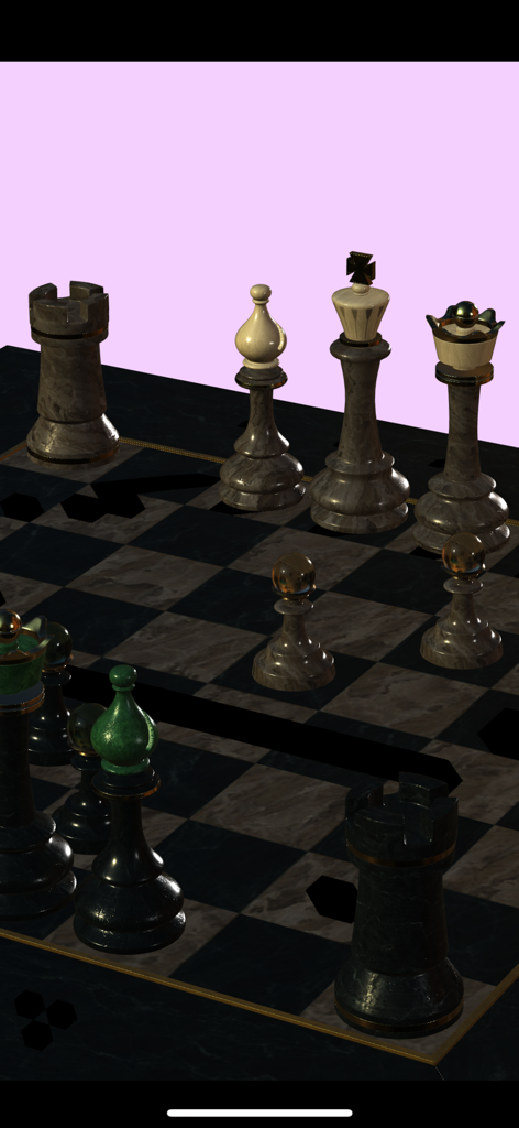Sketch 3D - A 3D chess set with marble textures rendered in Sketch 3D