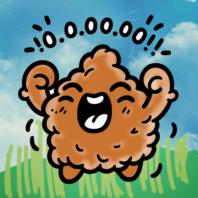 a chicken nugget that is sooooooo happy