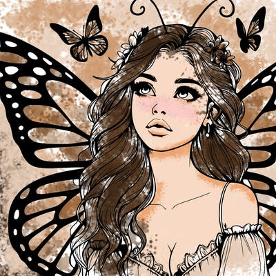 butterfly fairy realistic girl