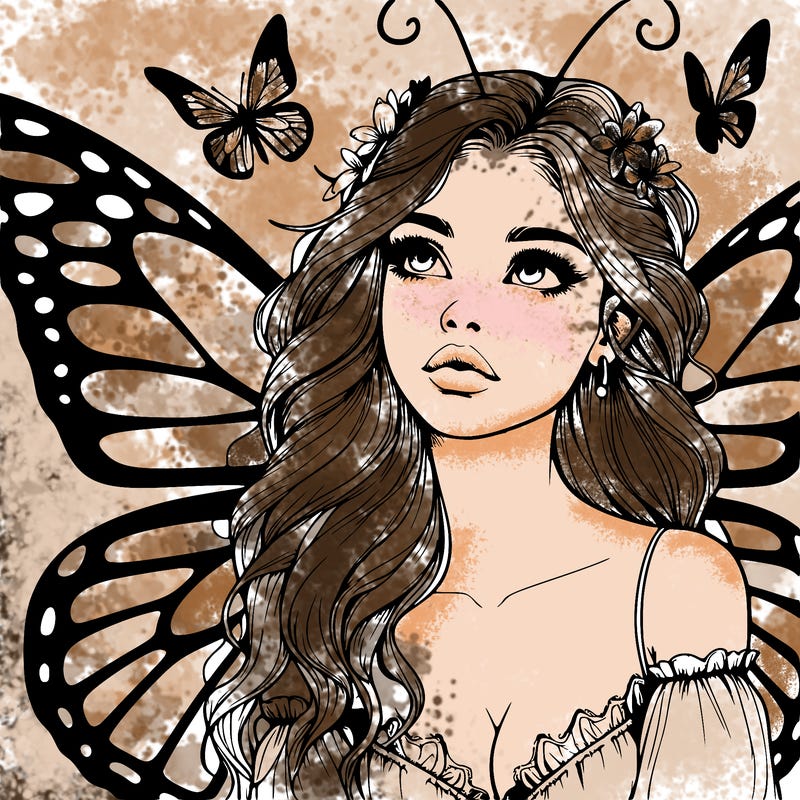 butterfly fairy realistic girl