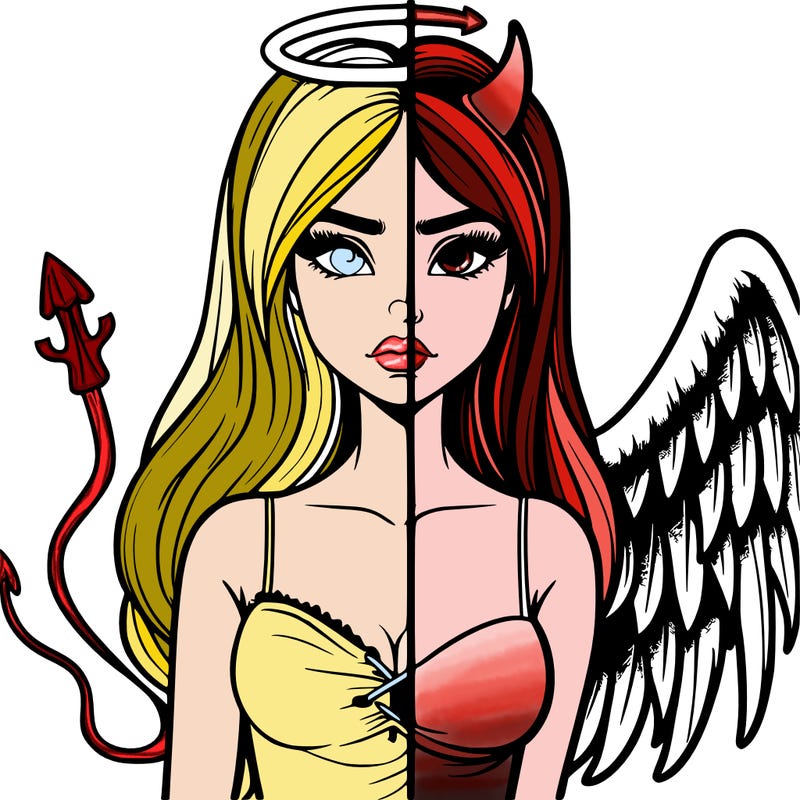 devil vs angel realistic girl
