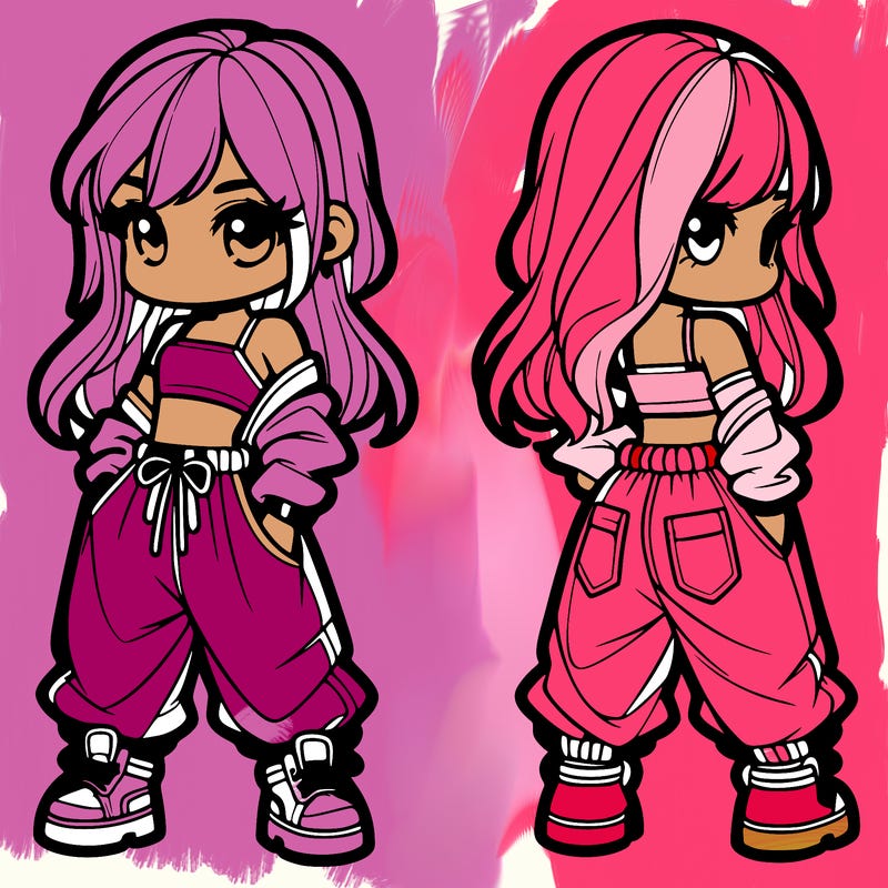 girl in crop top and baggy pants