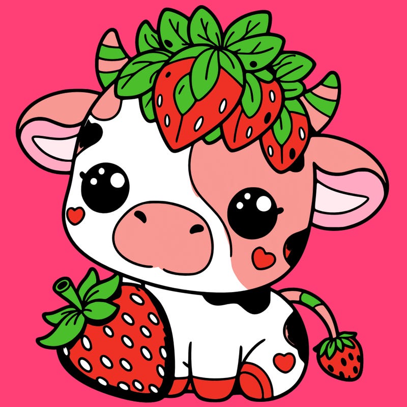 cute strawberry cow