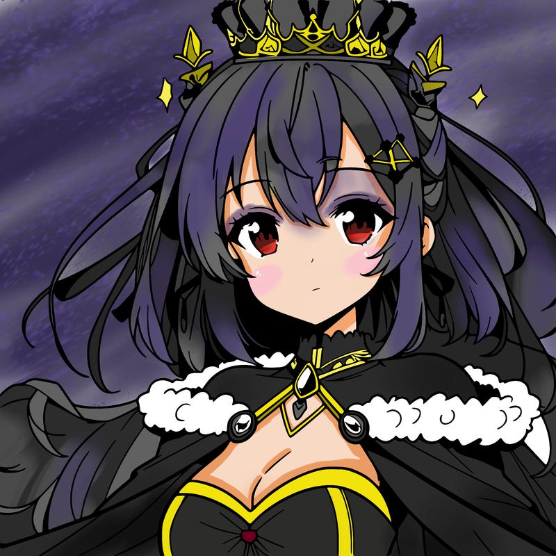 a anime girl who has a role to be a queen