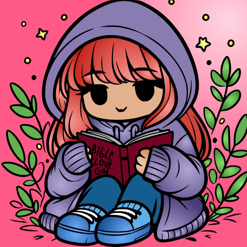girl in oversized hoodie reading a book
