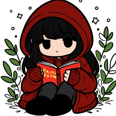girl in oversized hoodie reading a book