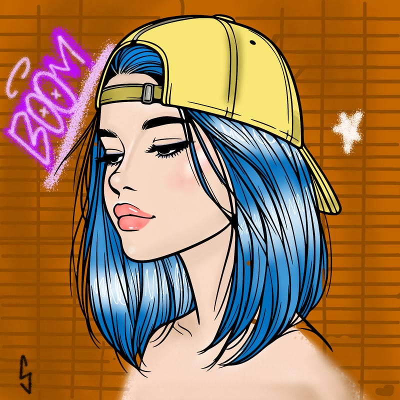 realistic  girl with a backwards hat