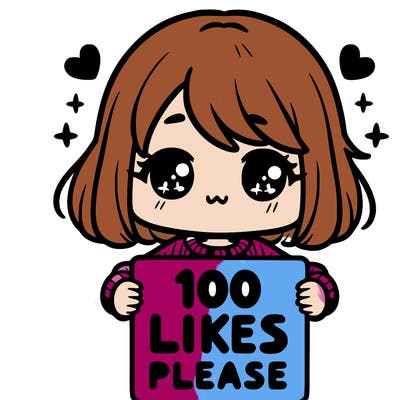 cute girl holding a sign saying 100 likes please