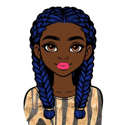 realistic girl with braids