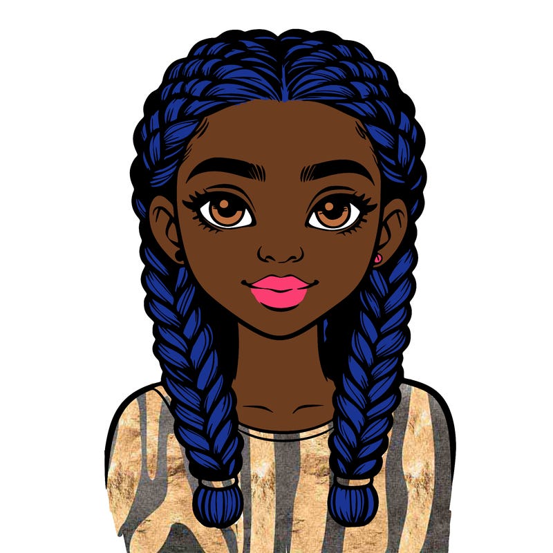 realistic girl with braids