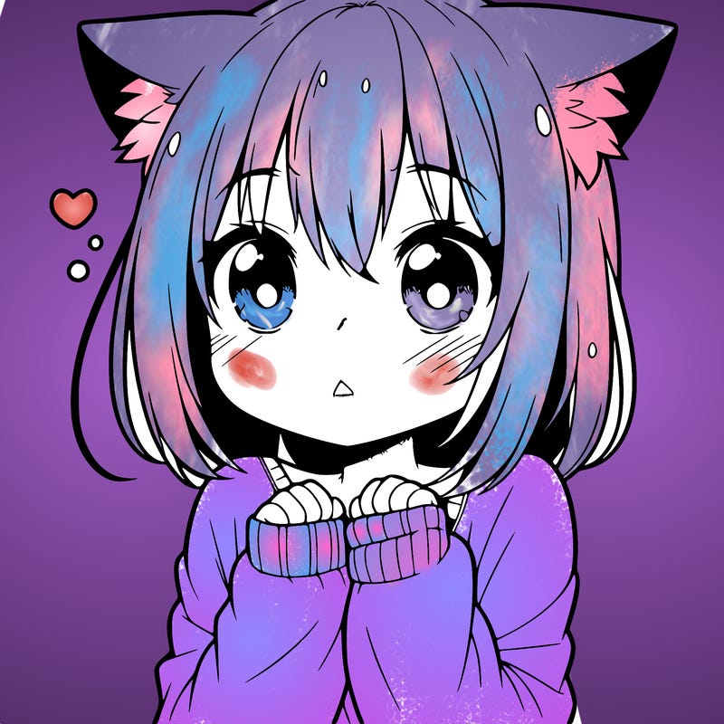 shy anime catgirl