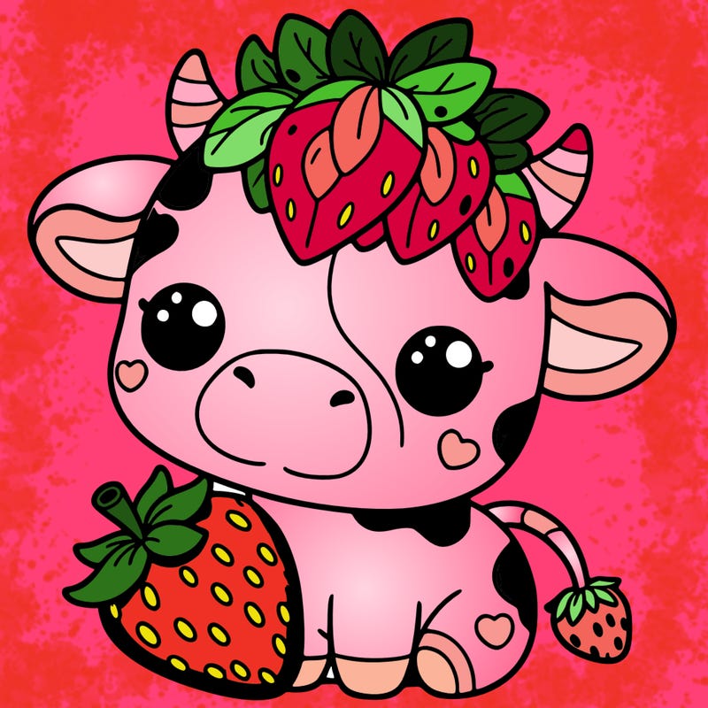 cute strawberry cow