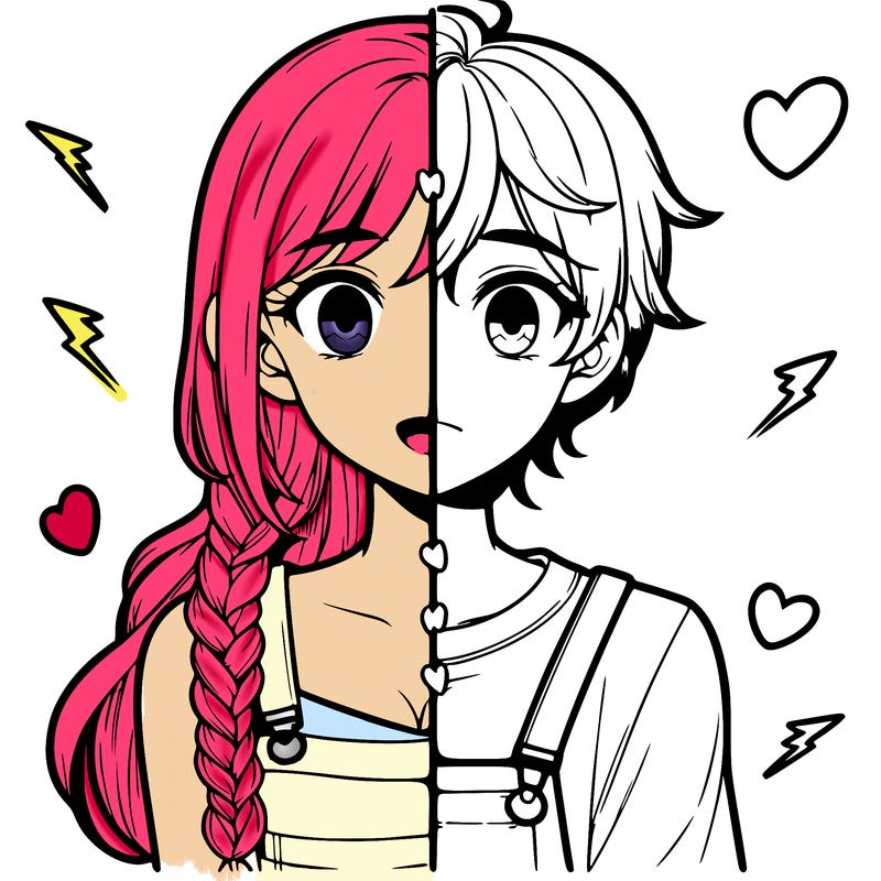 realistic girl boy split