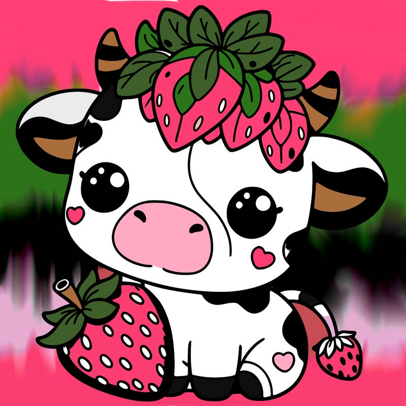 cute strawberry cow