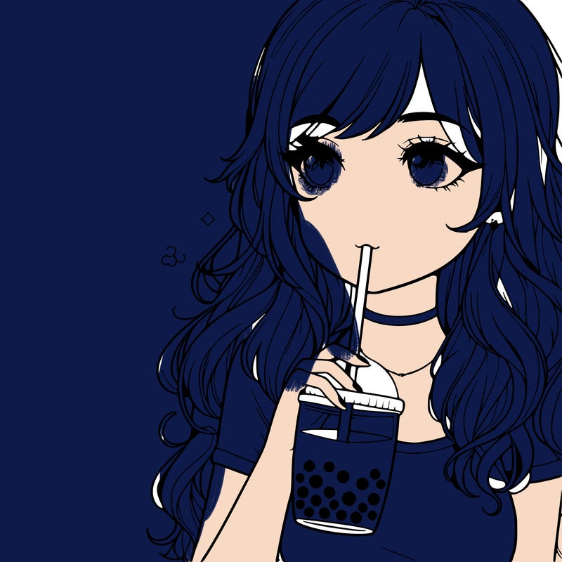 a realistic girl drinking boba tea