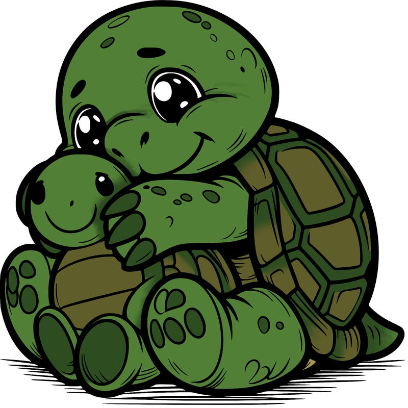 tortoise cuddling a soft toy