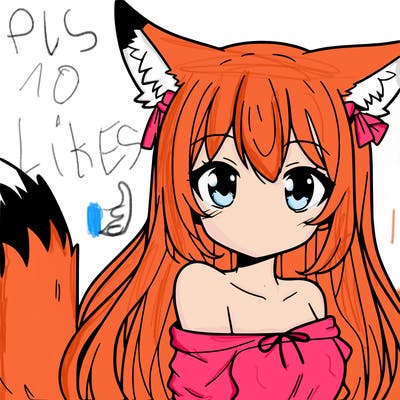 manga character girl fox ears and tail
