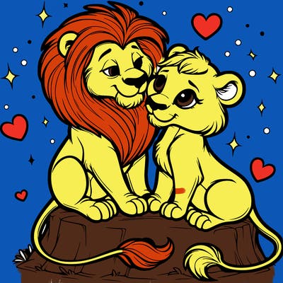 lion and lioness inlove
