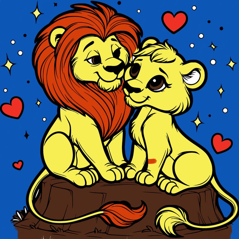 lion and lioness inlove