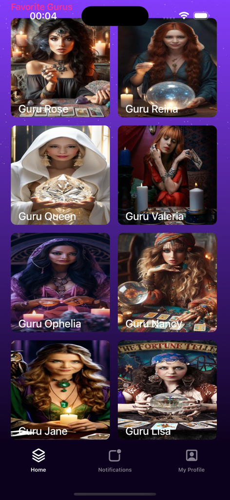 Guru Tarot - Uma seleção de leitores de tarot e videntes profissionais no aplicativo Guru Tarot