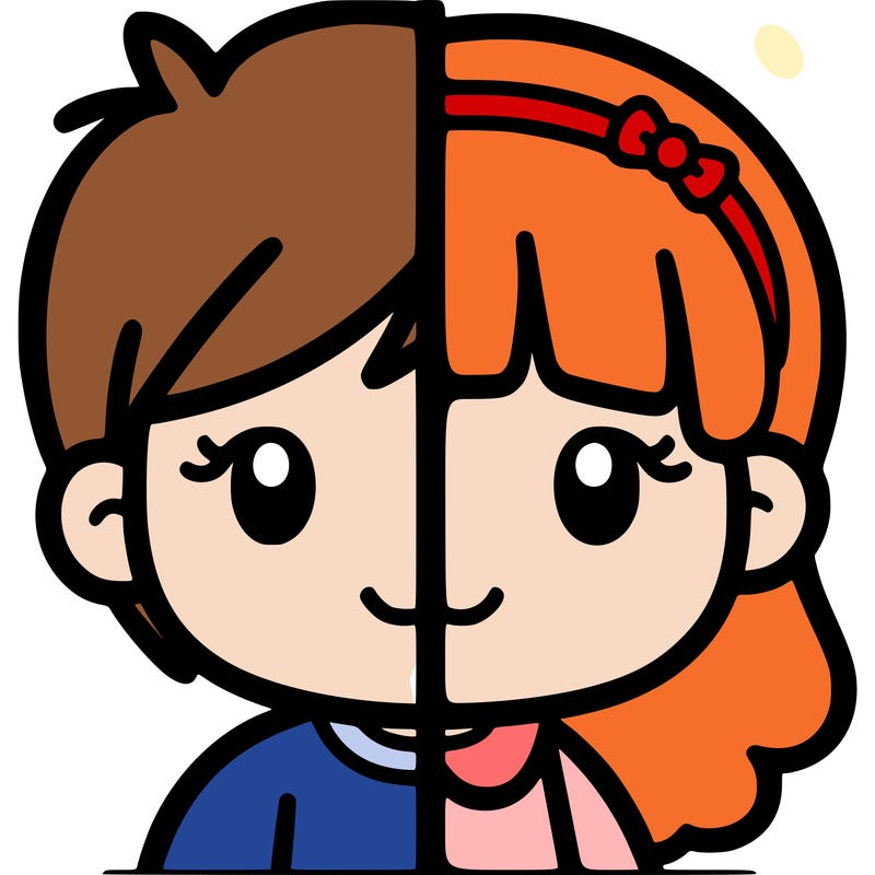 split boy and girl