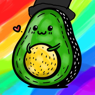 an avocado hugging an avocado