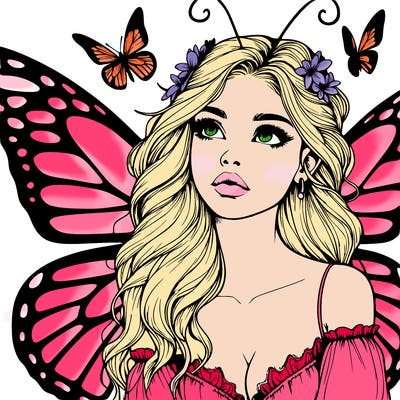 butterfly fairy realistic girl