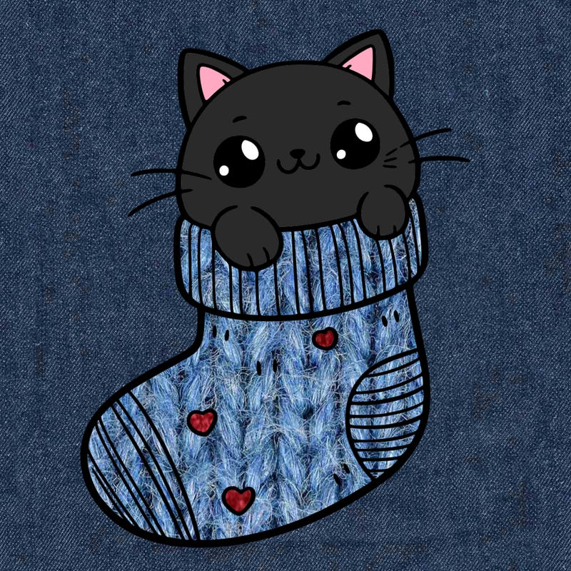 cute cat in a sock