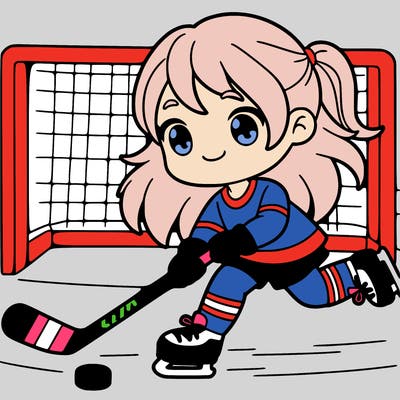 girl playing hockey