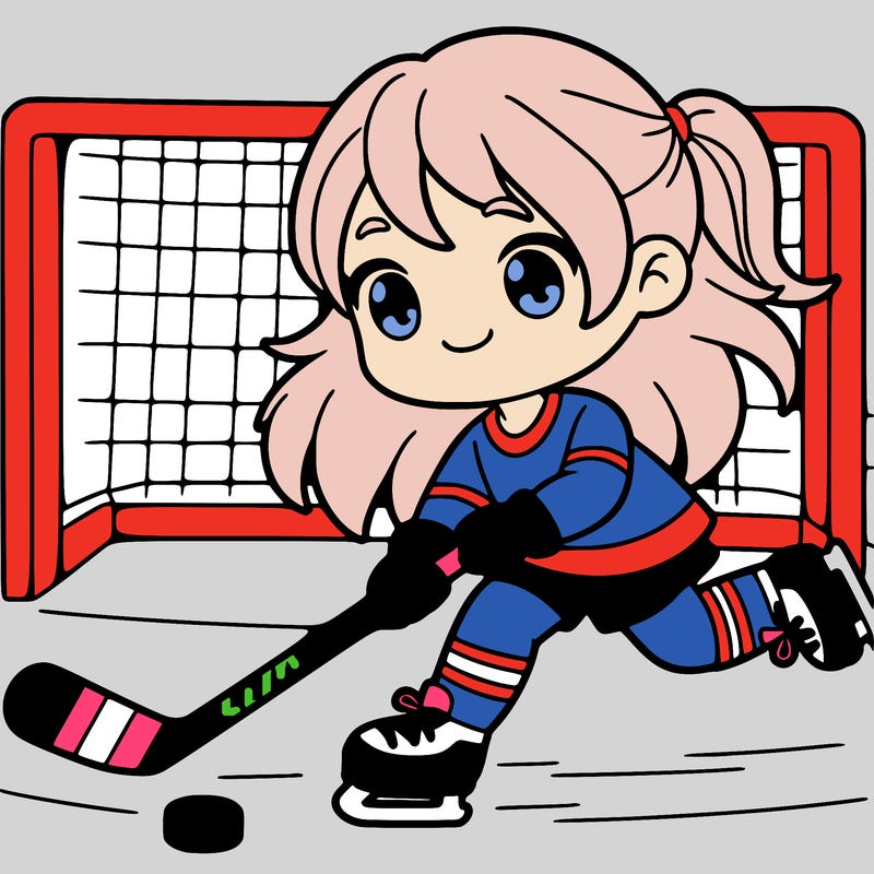 girl playing hockey