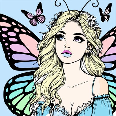 butterfly fairy realistic girl