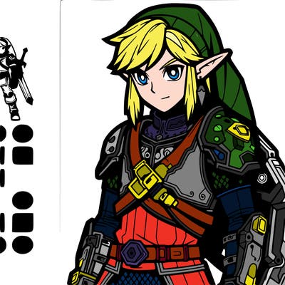 link from the legend of zelda in cyberpunk world
