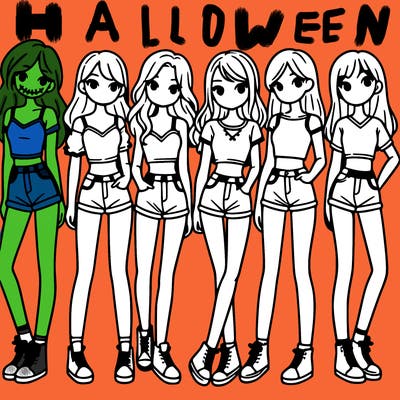 a group of girls wearing crop tops and shorts