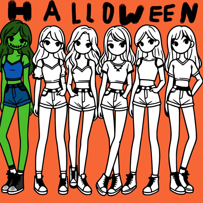 a group of girls wearing crop tops and shorts