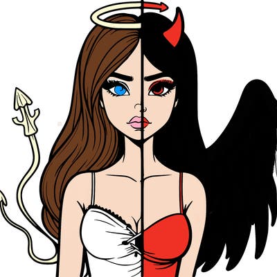 devil vs angel realistic girl