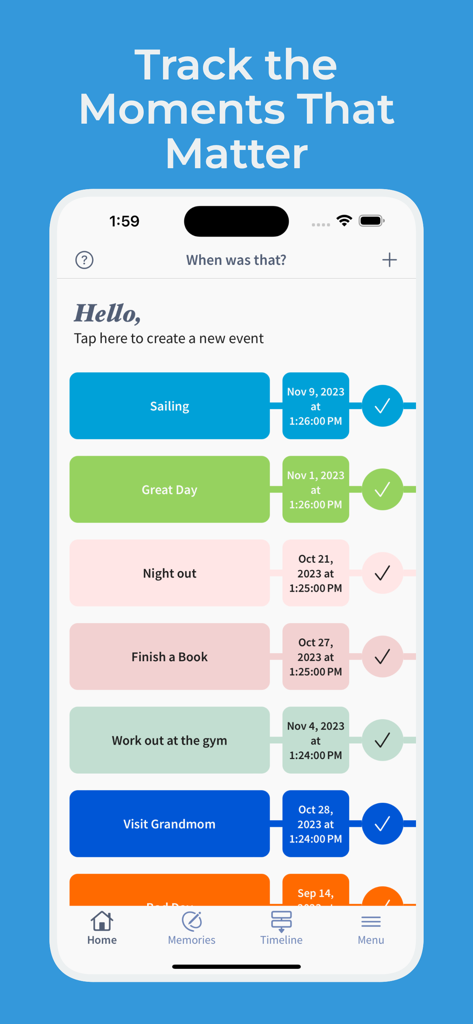 Life Logbook, When was that? - Lifestyle App | MWM