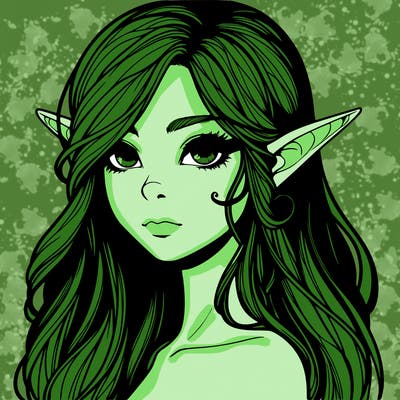 elf girl realistic dark fantasy