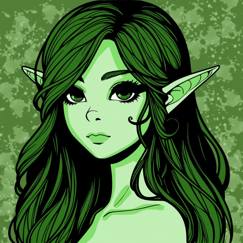 elf girl realistic dark fantasy