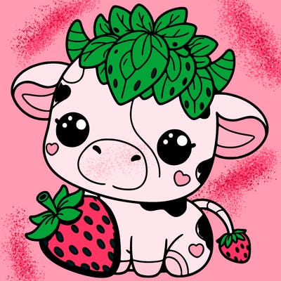 cute strawberry cow