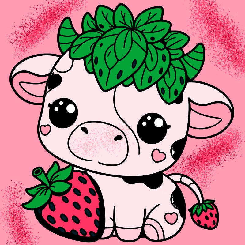 cute strawberry cow