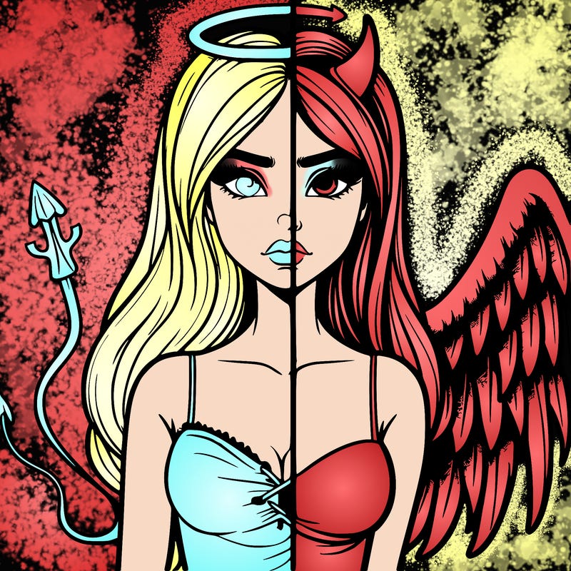 devil vs angel realistic girl