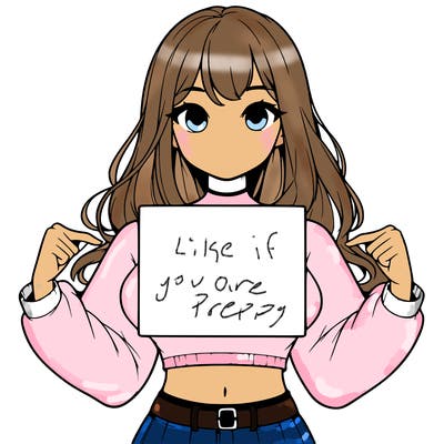 girl holding a blank sign in a long sleeve crop top