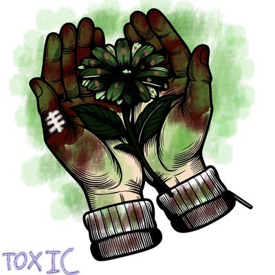 realistic hands with a flower in them