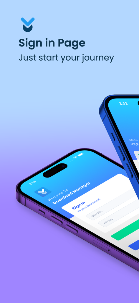 Pantalla de inicio de sesión de la aplicación móvil WP Download Manager para WordPress