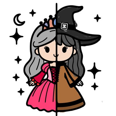 split princess and witch