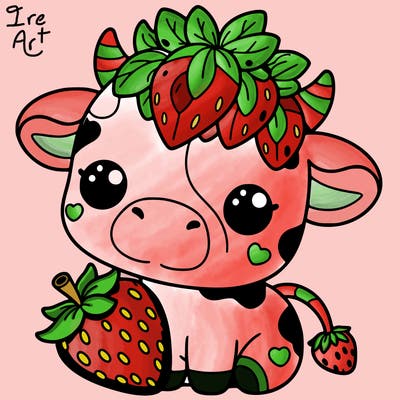 cute strawberry cow