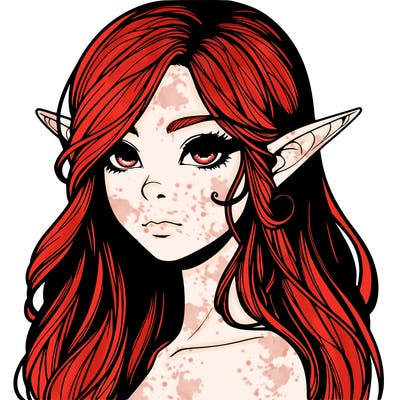 elf girl realistic dark fantasy